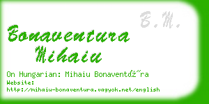 bonaventura mihaiu business card